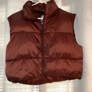 Brown cropped vest